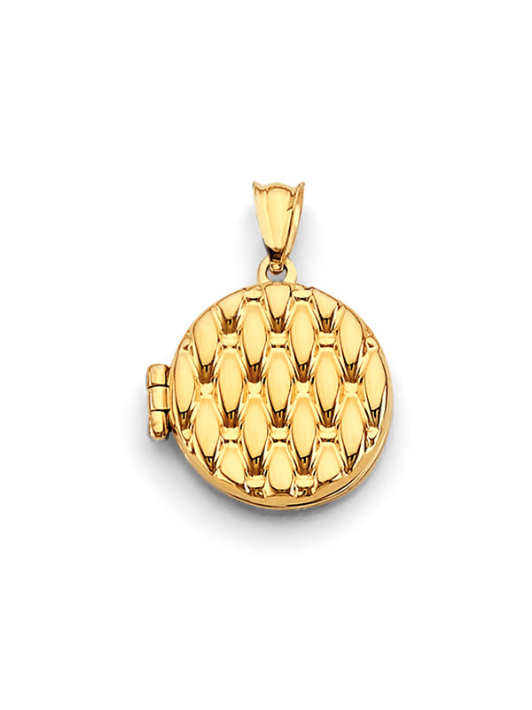 14KY Round Locket Pendant