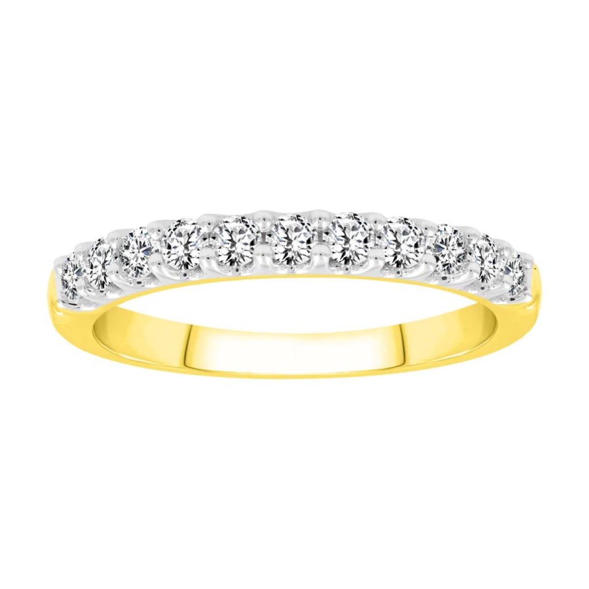 LADIES BAND 0.50CT ROUND DIAMOND 14K YELLOW GOLD
