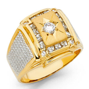 14KY CZ Men's Ring