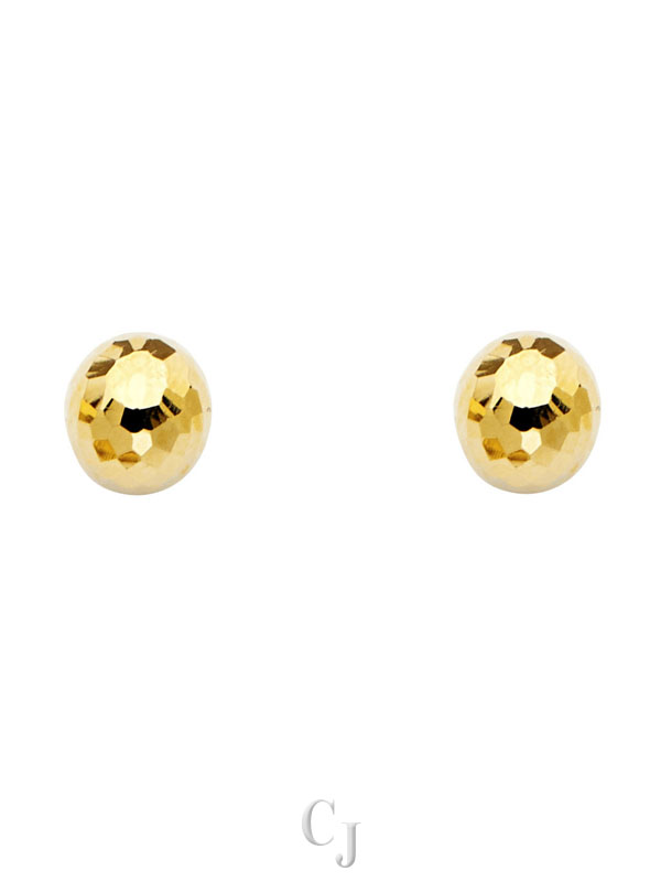 14KY 8mm D Ball Earrings with Push-back