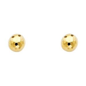 14KY 7mm D Ball Earrings with Push-back