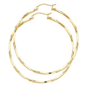 14KY Curled Hoop Earrings