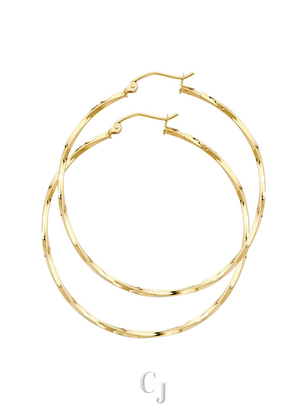 14KY Curled Hoop Earrings