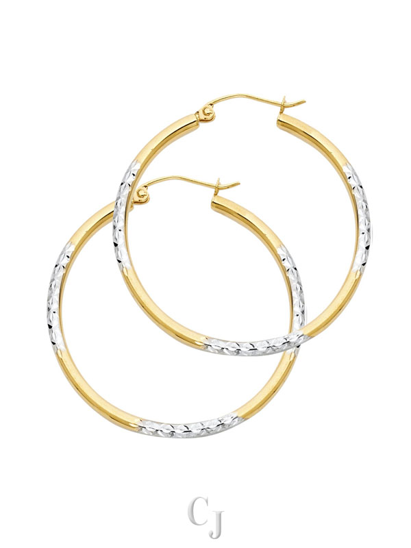 14K 2T DC Hoop Earrings