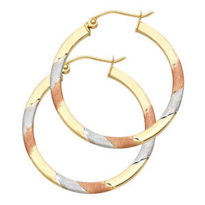 14K 3C DC Hoop Earrings
