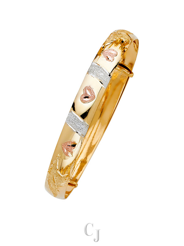 14K 3C Adjustable Bangle