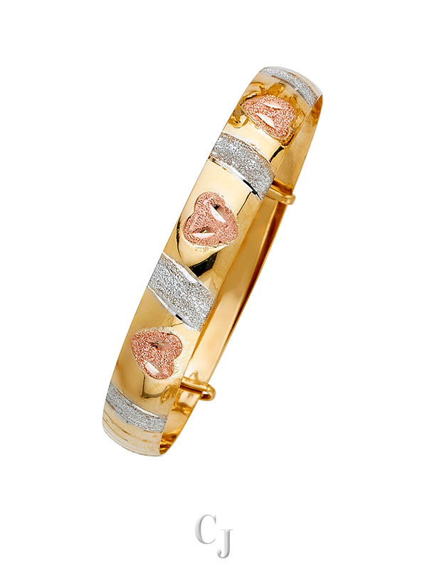 14K 3C Adjustable Bangle