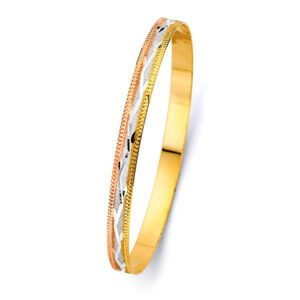 14K 3C 6mm Solid Bangle