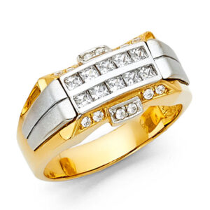 14KY CZ Men's Ring