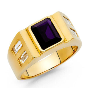 14KY CZ Men's Ring
