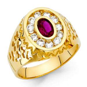 14KY CZ Men's Ring