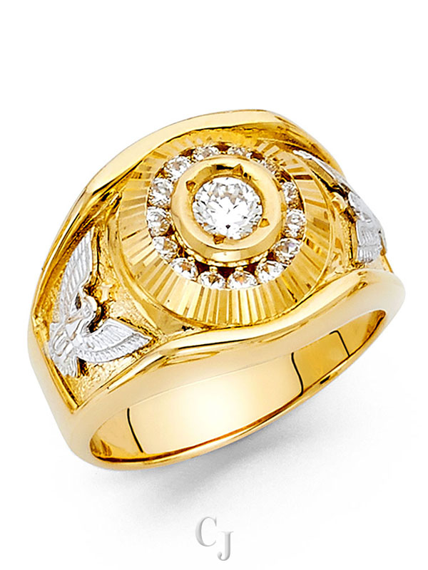 14KY CZ Men's Ring