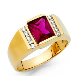 14KY CZ Men's Ring