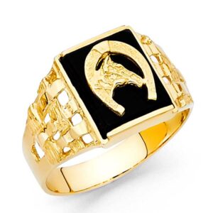 14KY Onyx Men's Ring