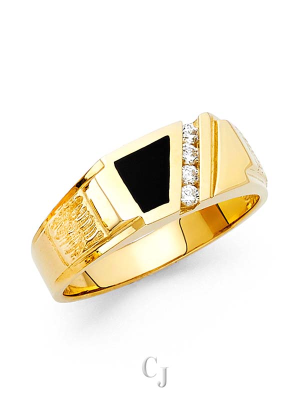 14KY Onyx W/CZs Men's Ring