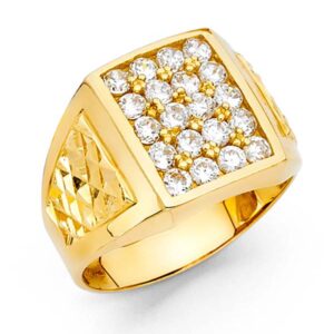 14KY CZ Men's Ring