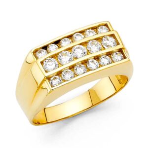 14KY CZ Men's Ring