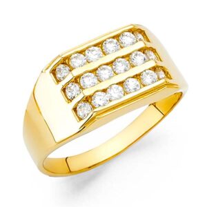 14KY CZ Men's Ring