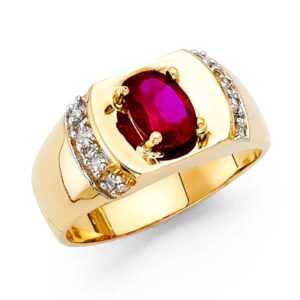 14KY CZ Men's Ring