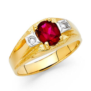 14KY CZ Men's Ring