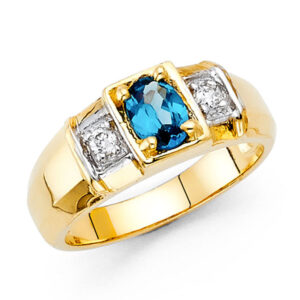 14KY CZ Men's Ring