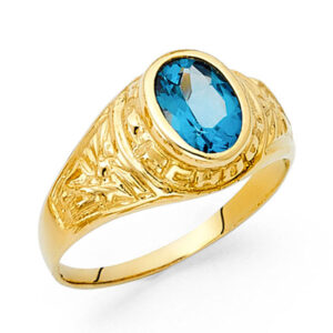 14KY CZ Men's Ring