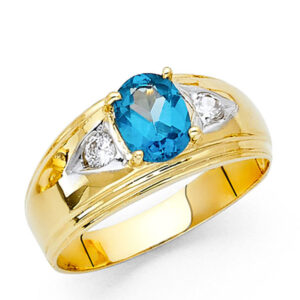 14KY CZ Men's Ring