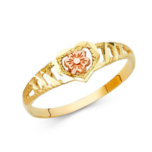 14K 2T Fancy Flower Ring