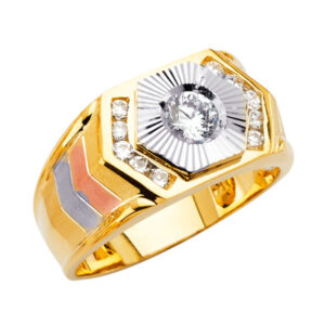 14K 3C Men's CZ Ring