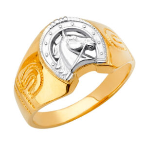 14K 2T Horse Shoe Men's Ring