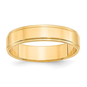 14k Yellow Gold 5mm Flat with Step Edge Wedding Band