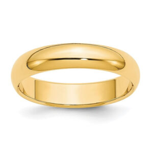 14k Yellow Gold 4mm Lightweight Half Round Wedding Band