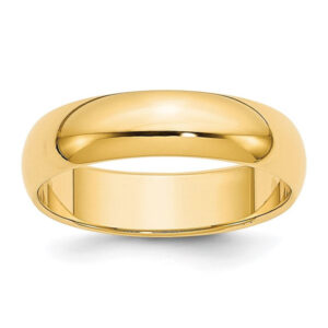 14k Yellow Gold 5mm Lightweight Half Round Wedding Band