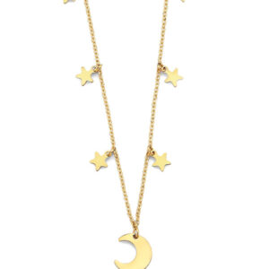 14KY Moon and Stars Necklace