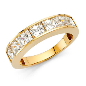 14KY CZ Ladies Wedding Band
