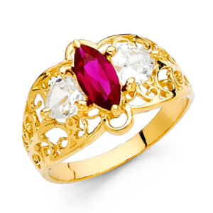 14KY CZ Fancy Ring