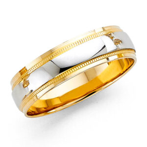 14K 2T 6mm Wedding Band