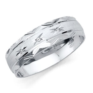 14KW Men's CZ Wedding Band
