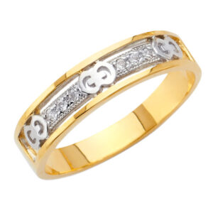 14K 2T CZ Men's Wedding Band 14K 2T CZ Men's Wedding Band