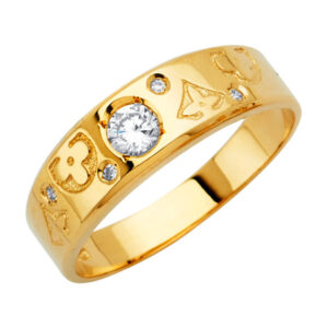 14KY Men's CZ Wedding Band