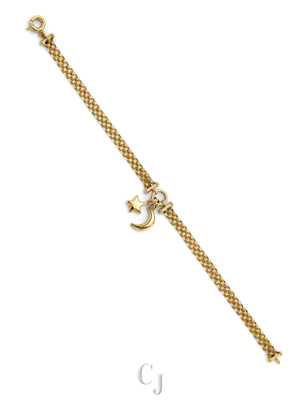 14KY Star & Moon Center Bracelet