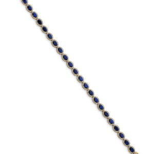 14KY CZ Blue Stone Bracelet