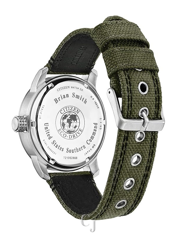 CITIZEN BLACK DIAL W/GREEN NYLON STRAP MEN’S WATCH BM8570-09E - Image 3