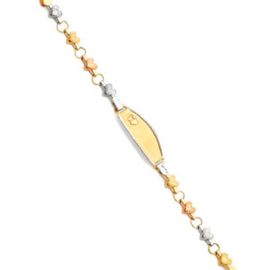 14K 3C Light Stampato ID Bracelet for Junior