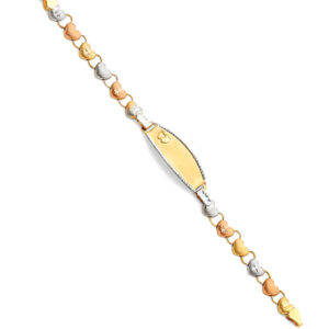 14K 3C Light Stampato ID Bracelet for Junior