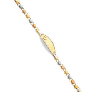 14K 3C Light Stampato ID Bracelet for Junior