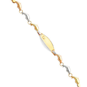 14K 3C Light Stampato ID Bracelet for Junior
