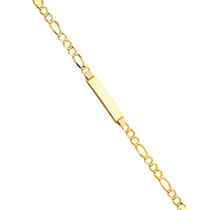 14KY Figaro 3+1 120 Baby ID Bracelet