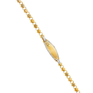 14K 2T Stampato Oval Baby ID Bracelet