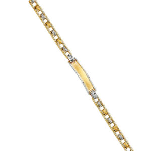 14K 2T Stampato Baby ID Bracelet